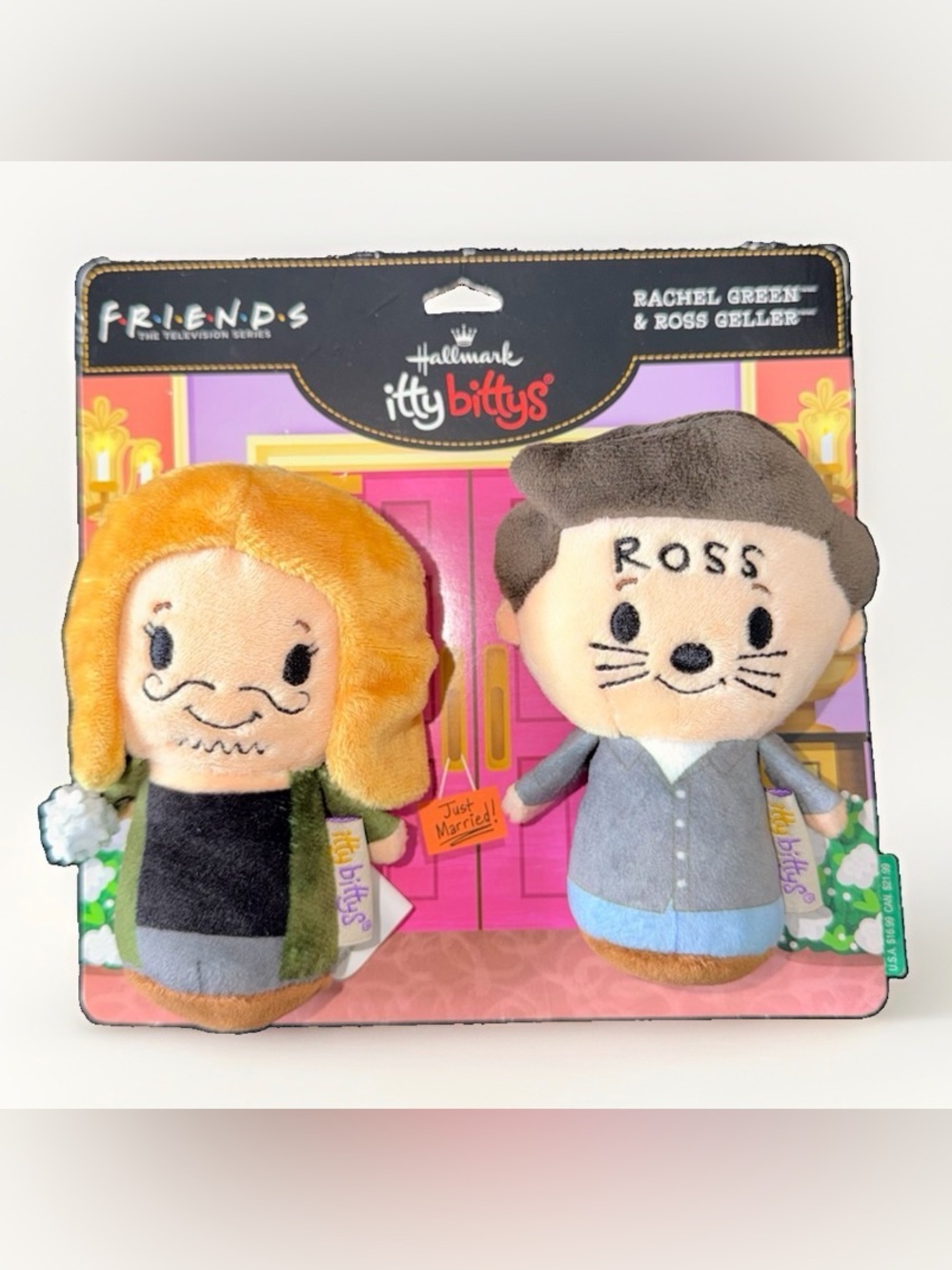 Hallmark Itty Bittys Friends TV Rachel And Ross Plush New Original Package